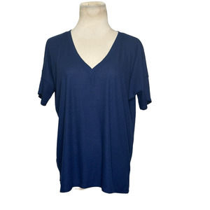 Forever 21 blue v neck short sleeves knit top size Small